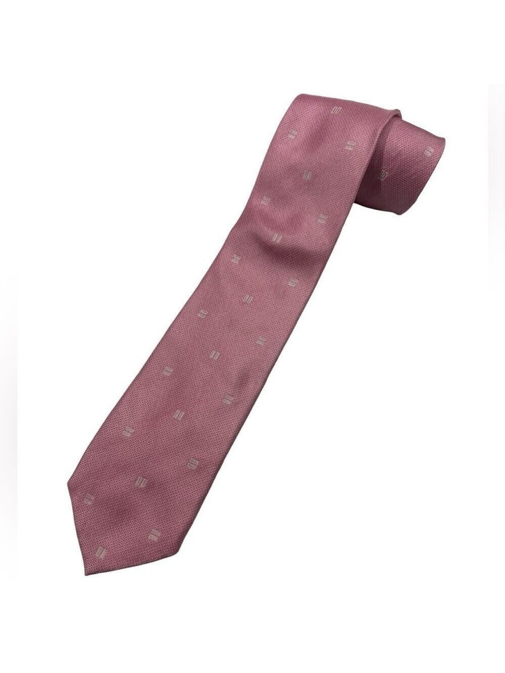 Prada Milano Silk Tie Pink Geometric Logo Italy Luxury Designer 3.25”